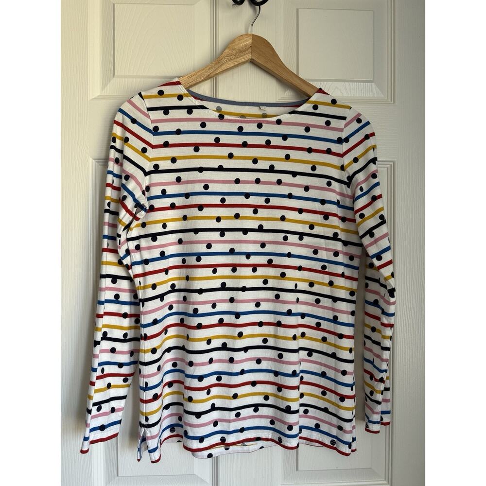 Boden Stripes Ahead of the Rest Long Sleeve Tee T colorfulPolka Dots Womens US 8